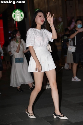 街拍作品 青春白色百褶裙[105P2.21G]