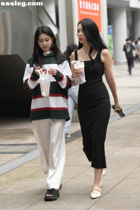 街拍作品 黑色吊带修身裙[55P1.23G]