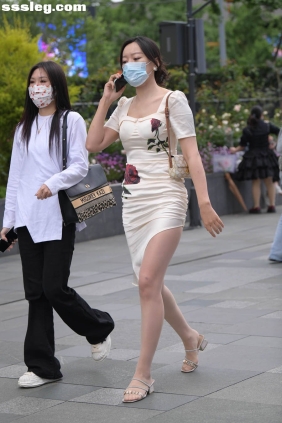 街拍作品 白色连衣裙[157P3.44G]