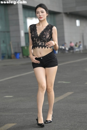 街拍作品 黑色短裤超美腿[284P6.50G]